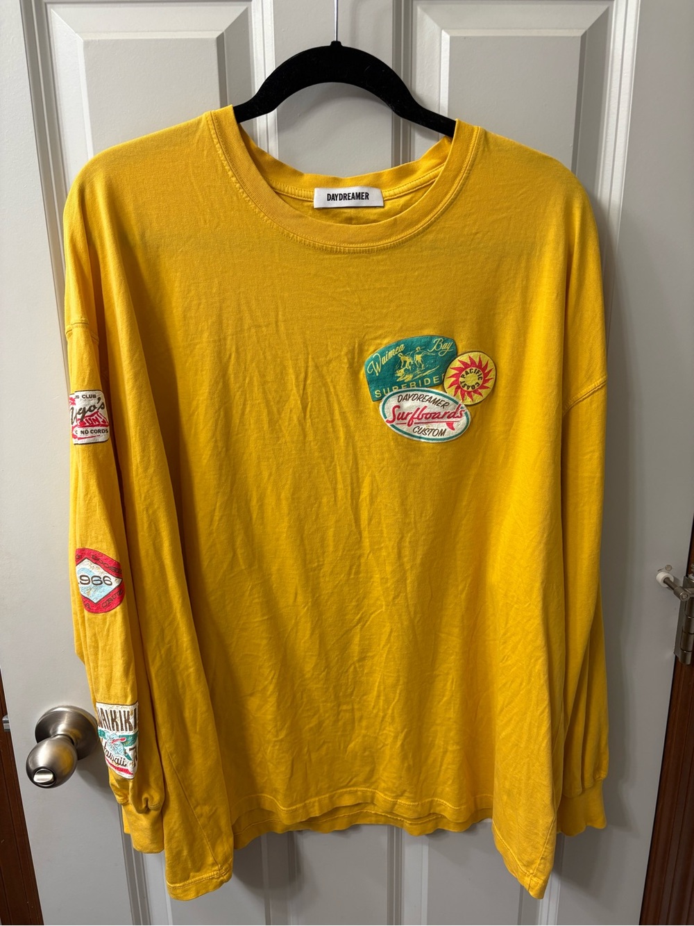 New without tag! Daydreamer Yellow Surf Patch Long Sleeve Tee